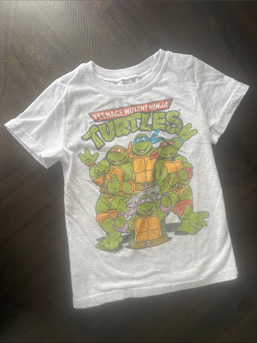 Nickelodeon Light Heathered Gray Crewneck TNMT Tee